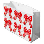 Grand Sac Cadeau Sac-cadeau Bow rouge et blanc (Dos Angle)