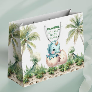 Grand Sac Cadeau Sac-cadeau de fête Baby Dino avec Éclosion imminen
