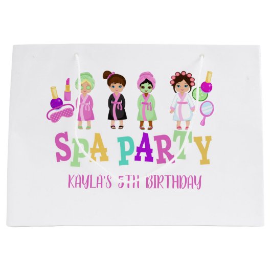 Grand Sac Cadeau Sac-cadeau de fête Spa - Filles (Devant)