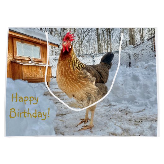 Grand Sac Cadeau Sac-cadeau de poulet numérisé (Devant)