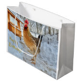 Grand Sac Cadeau Sac-cadeau de poulet numérisé (Devant Angle)