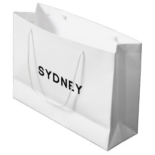 Grand Sac Cadeau Sac-cadeau élégant de Sydney en noir et blanc