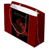 Grand Sac Cadeau Sac-cadeau grand format Poinsettia rouge (Dos Angle)