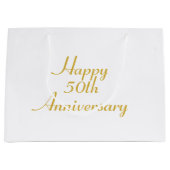 Grand Sac Cadeau Sac-cadeau Modèle Gold Text 50e anniversaire (Devant)