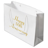 Grand Sac Cadeau Sac-cadeau Modèle Gold Text 50e anniversaire (Dos Angle)