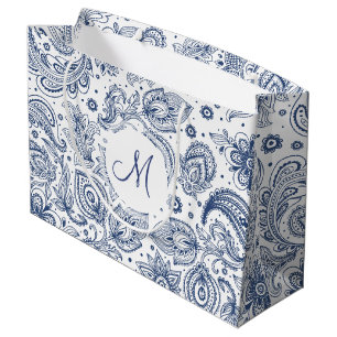 Grand Sac Cadeau Sac-cadeau Monogramme L à motifs floraux Vintages