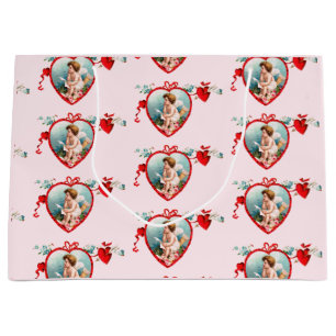 Grand Sac Cadeau Sac-cadeau personnalisé VALENTINE'S DAY CUPID HEAR