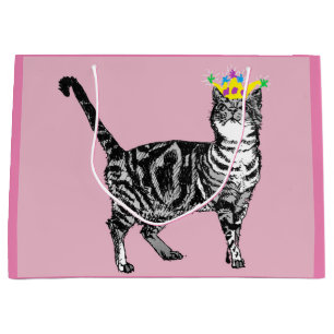 Grand Sac Cadeau Sac-cadeau pour chats en chats cuits et roses