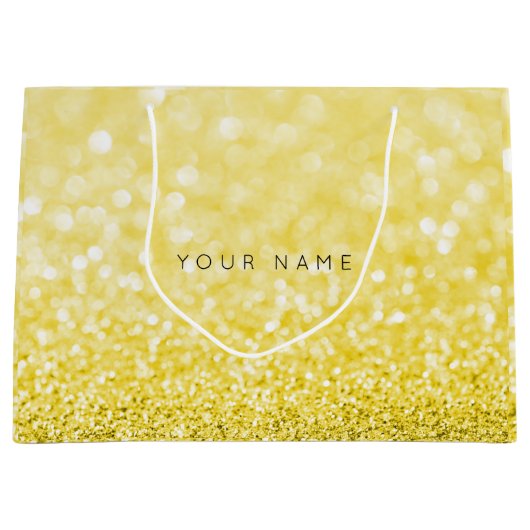 Grand Sac Cadeau Sac-cadeau Sorrento jaune citron Parties scintilla (Devant)