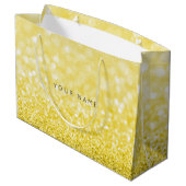 Grand Sac Cadeau Sac-cadeau Sorrento jaune citron Parties scintilla (Dos Angle)