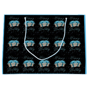 Grand Sac Cadeau Sachet Cadeau Grand Bleu Bébé Joyeux Anniversaire