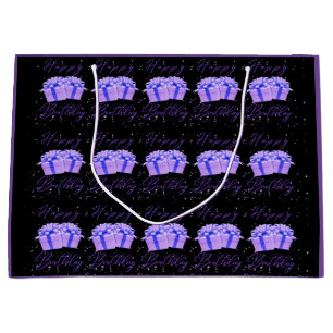 Grand Sac Cadeau Sachet cadeau grande taille violet joli Joyeux Ann