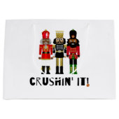 Grand Sac Cadeau Sacoche-cadeau de Nutcracker noir "Crushin' It" (Devant)