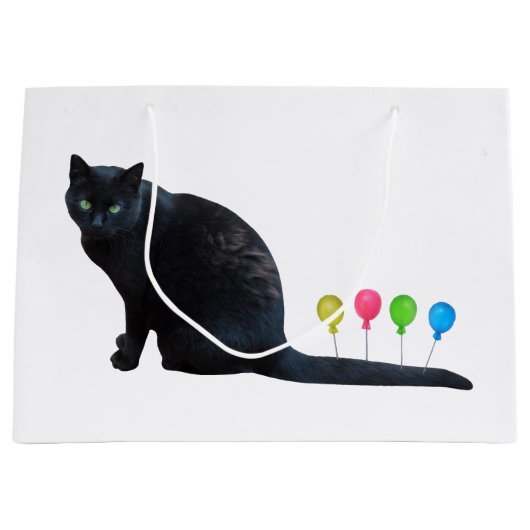 Grand Sac Cadeau Sacoche-cadeau des ballons de chat (Devant)