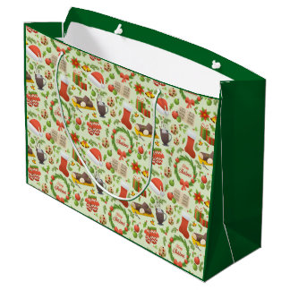 Grand Sac Cadeau Sacoche cadeau Motif de Noël