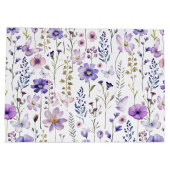 Grand Sac Cadeau Sacs-cadeaux Botanique d'anniversaire violet Fleur (Dos)