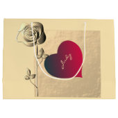 Grand Sac Cadeau Sacs-cadeaux Coeurs et Rose Valentines (Dos)