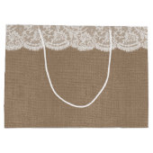 Grand Sac Cadeau Sacs-cadeaux de la collection Mariage Burlap & Lac (Dos)