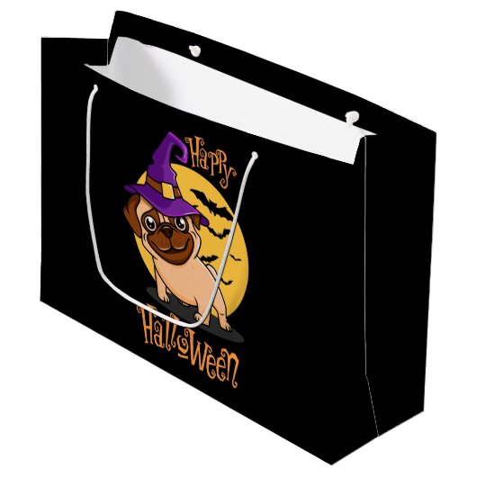 Grand Sac Cadeau Sacs-cadeaux Halloween Puggy (Devant Angle)