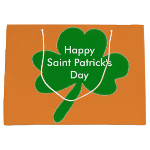 Grand Sac Cadeau Sacs-cadeaux Shamrocks de la Saint Patrick