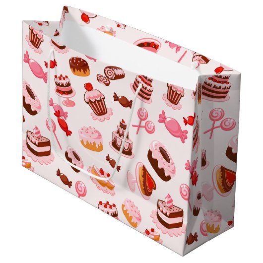 Grand Sac Cadeau Sacs-cadeaux Sweet Dessert - Grand (Devant Angle)