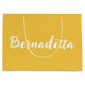 Grand Sac Cadeau Saffron Jaune manuscrit Élégant Nom élégant (Devant)