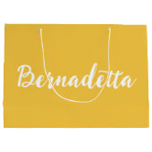 Grand Sac Cadeau Saffron Jaune manuscrit Élégant Nom élégant (Dos)