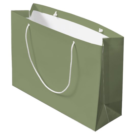 Grand Sac Cadeau Sage Vert Neutre Élégant Couleur uni (Dos Angle)