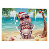 Grand Sac Cadeau Sailing Hippo Christmas Bikini on big wave (Dos)