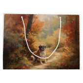 Grand Sac Cadeau Saint Bernard en automne Feuilles Automne automne  (Dos)