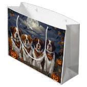 Grand Sac Cadeau Saint Bernard Halloween Éffrayant (Dos Angle)