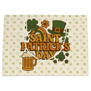 Grand Sac Cadeau Saint Patrick vintage années 70
