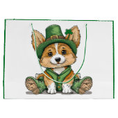 Grand Sac Cadeau Saint Patrick's Day Corgi Chien (Dos)