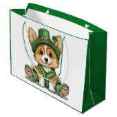 Grand Sac Cadeau Saint Patrick's Day Corgi Chien (Dos Angle)