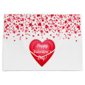 Grand Sac Cadeau Saint Valentin Coeurs de Confetti Rouge Personnali (Devant)