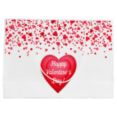 Grand Sac Cadeau Saint Valentin Coeurs de Confetti Rouge Personnali (Dos)