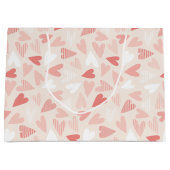 Grand Sac Cadeau Saint-Valentin Coeurs roses chics (Devant)