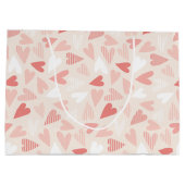 Grand Sac Cadeau Saint-Valentin Coeurs roses chics (Dos)