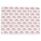 Grand Sac Cadeau Saint-Valentin, deux coeurs rouges. (Dos)