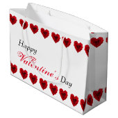 Grand Sac Cadeau Saint-Valentin en forme de coeur de rose rouge (Dos Angle)