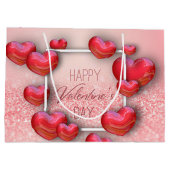 Grand Sac Cadeau Saint-Valentin Parties scintillant Coeur Rouge Gra (Dos)
