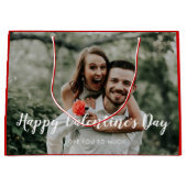 Grand Sac Cadeau Saint Valentin Photo Rouge Custom (Devant)