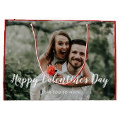 Grand Sac Cadeau Saint Valentin Photo Rouge Custom (Dos)