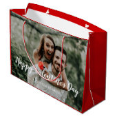 Grand Sac Cadeau Saint Valentin Photo Rouge Custom (Dos Angle)
