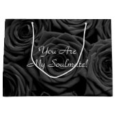 Grand Sac Cadeau Saint-Valentin rose noir (Devant)
