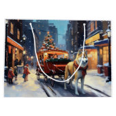 Grand Sac Cadeau Saison de Noël Akita (Dos)