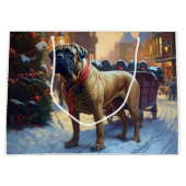 Grand Sac Cadeau Saison de Noël de Bullmastiff (Devant)
