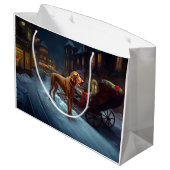 Grand Sac Cadeau Saison de Noël de Vizsla (Dos Angle)