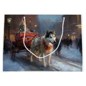 Grand Sac Cadeau Saison de Noël du Malamute de l'Alaska (Devant)