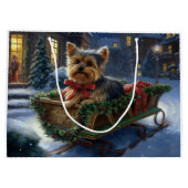 Grand Sac Cadeau Saison de Noël du Yorkshire Terrier (Dos)